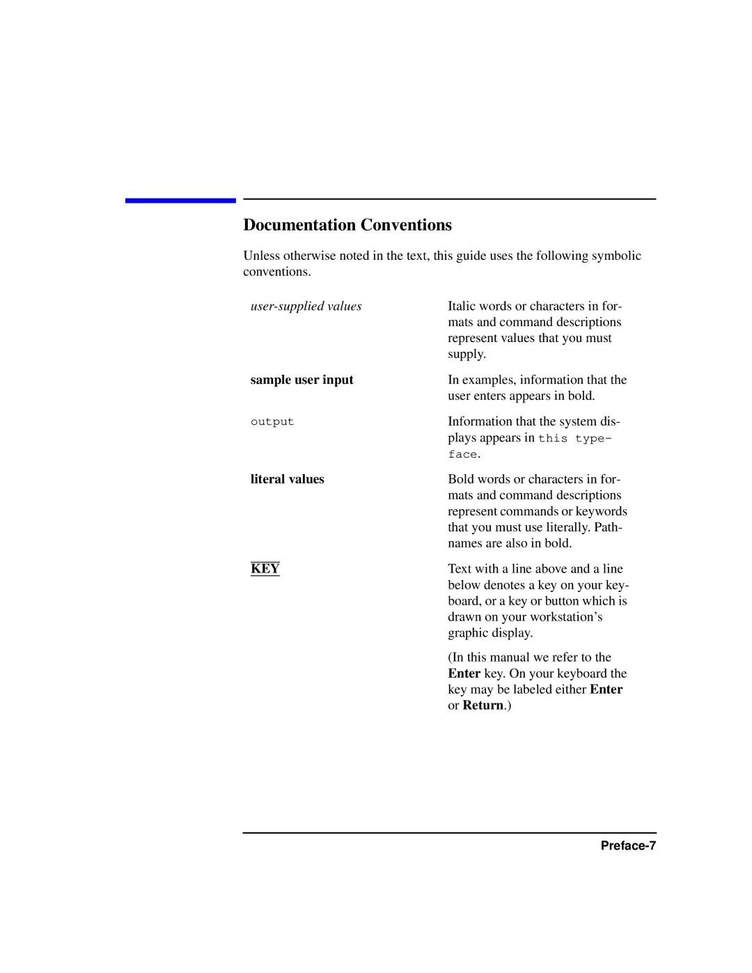 HP Model 743 manual Documentation Conventions, Sample user input 