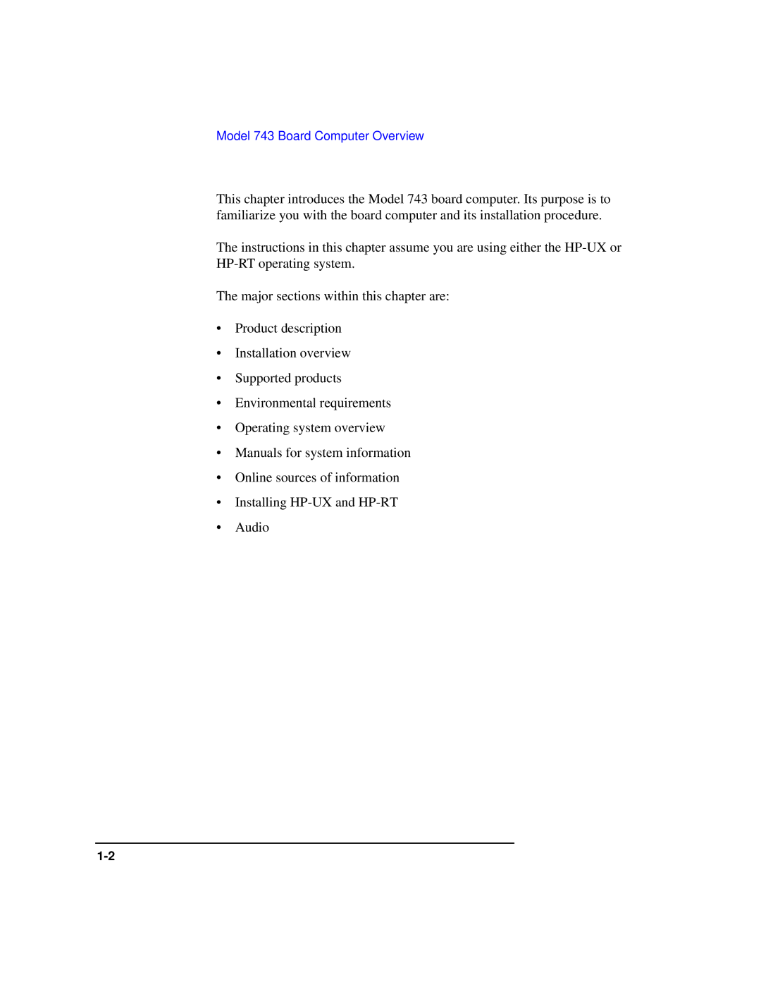 HP manual Model 743 Board Computer Overview 