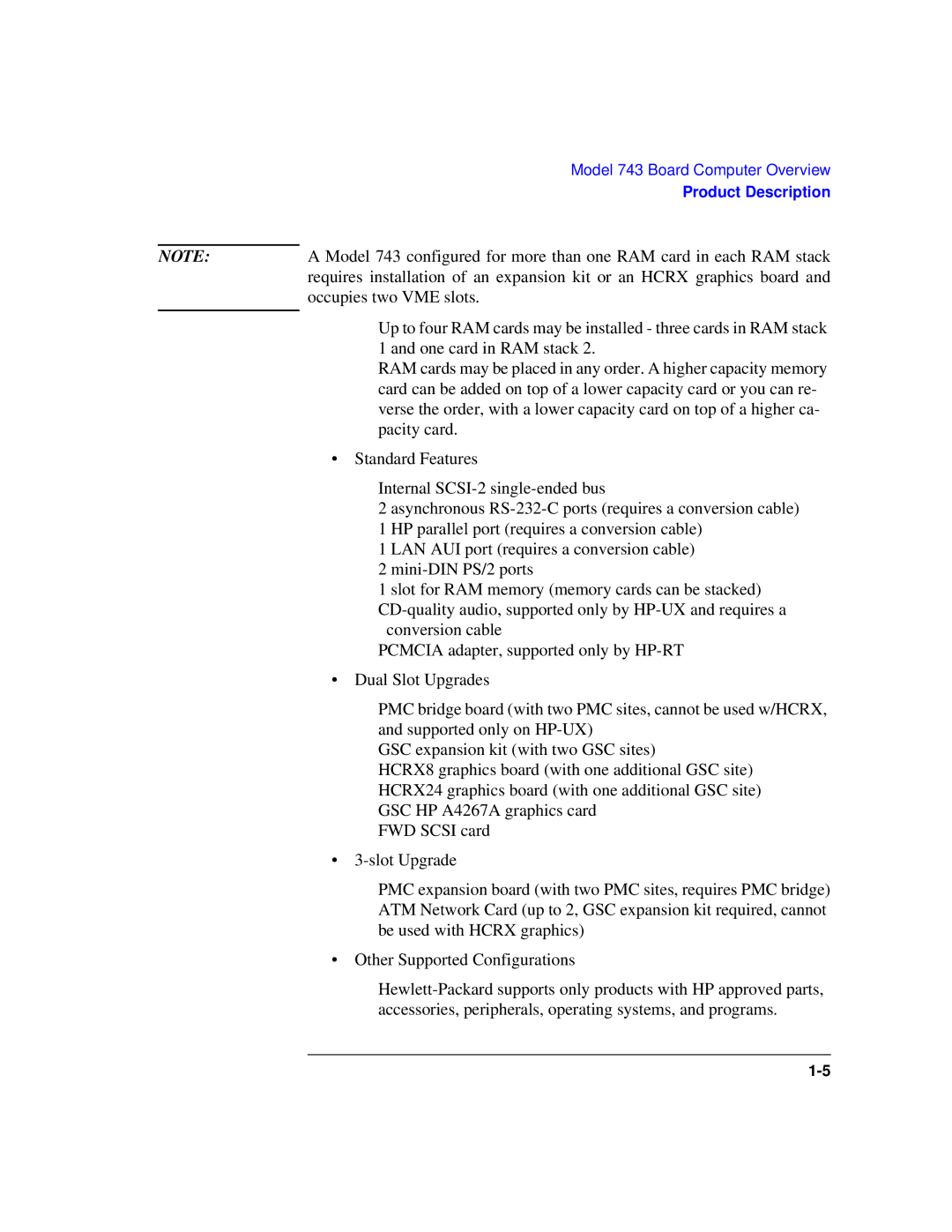 HP Model 743 manual Product Description 