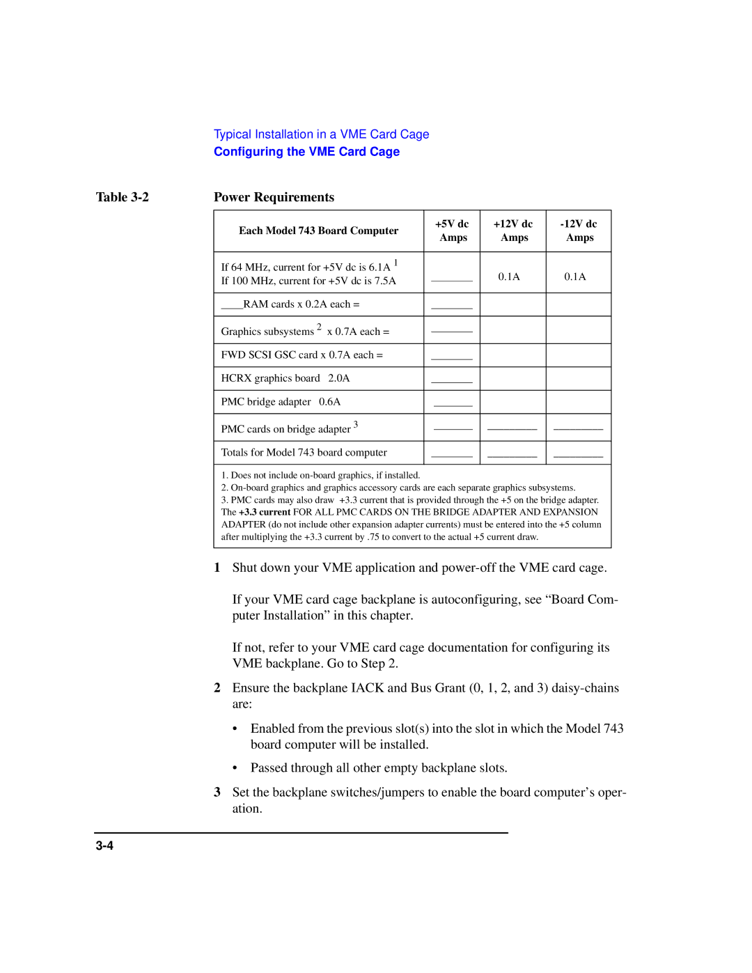 HP manual Power Requirements, Each Model 743 Board Computer +5V dc +12V dc Amps 