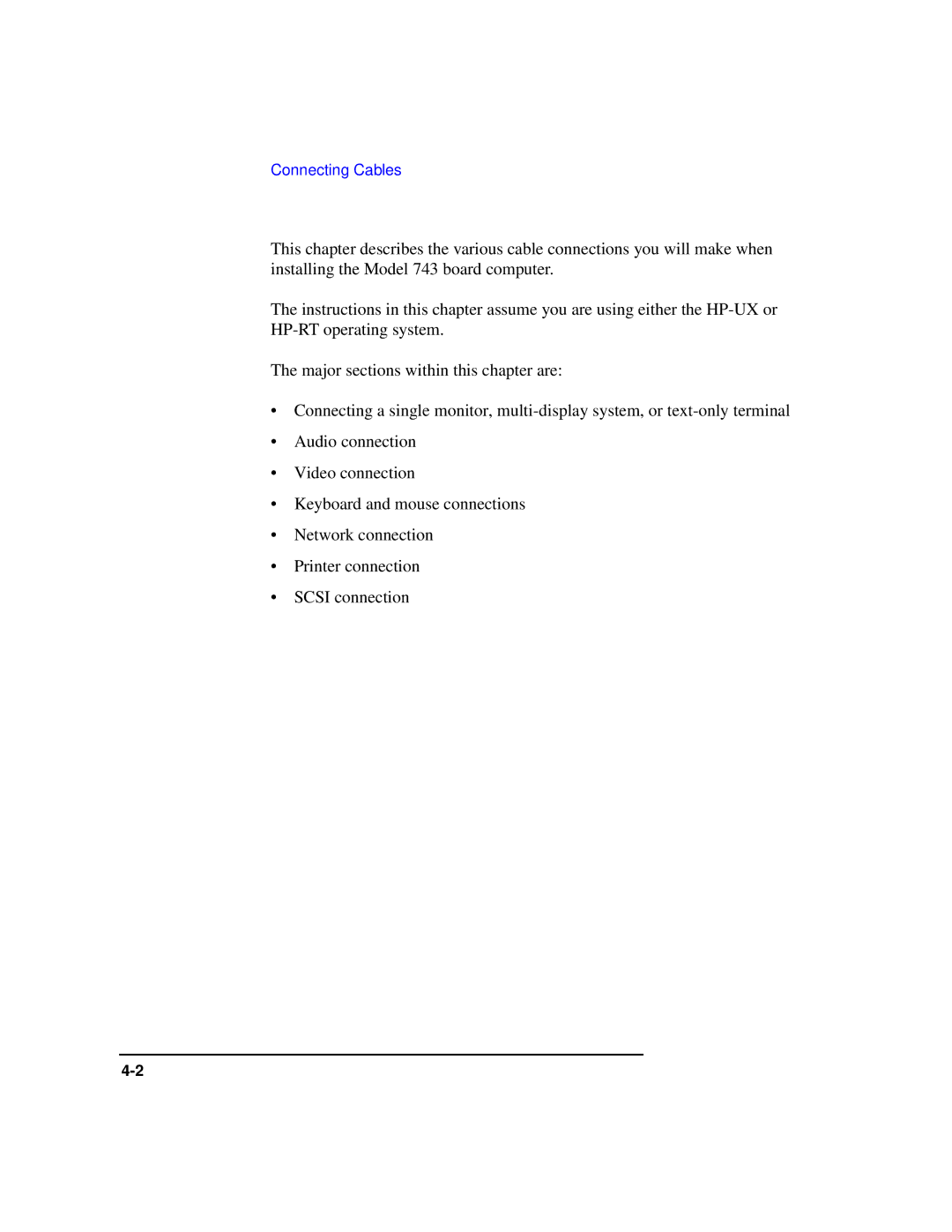 HP Model 743 manual Connecting Cables 