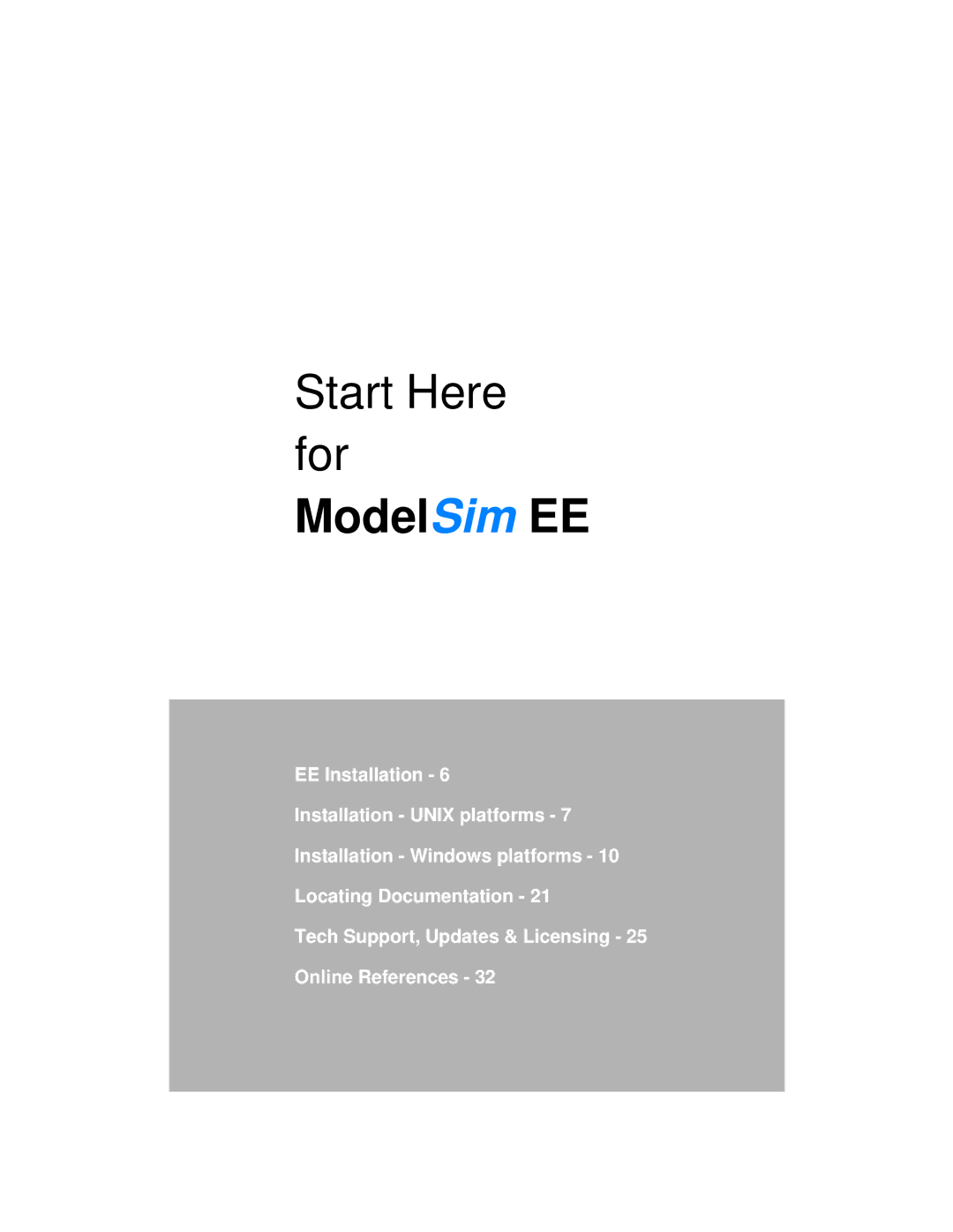 HP Model Sim EE manual ModelSim EE 