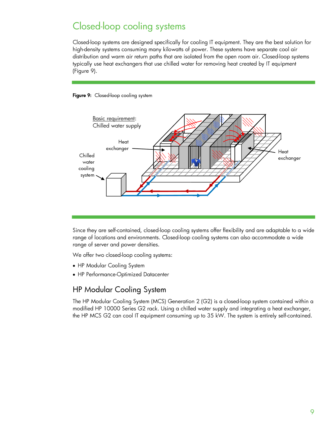 HP manual Closed-loop cooling systems, HP Modular Cooling System 