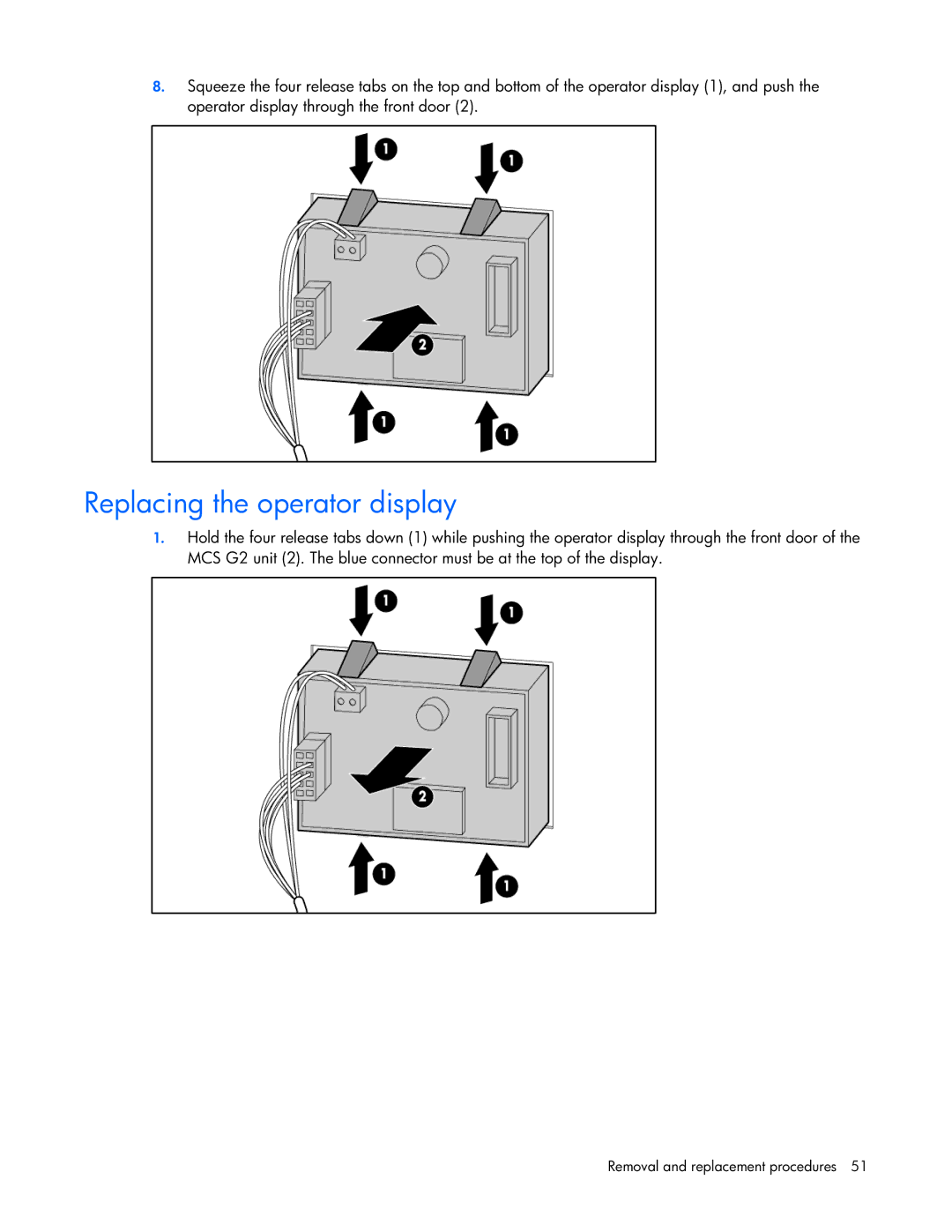 HP Modular Cooling System manual Replacing the operator display 