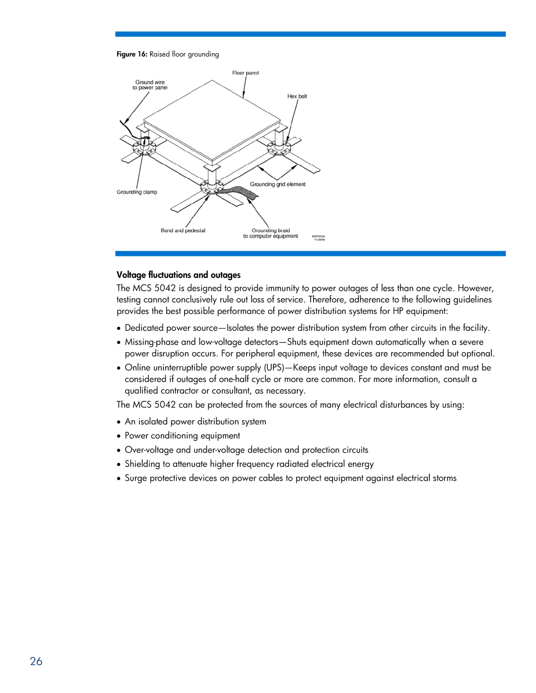 HP Modular Cooling System manual Raised floor grounding 