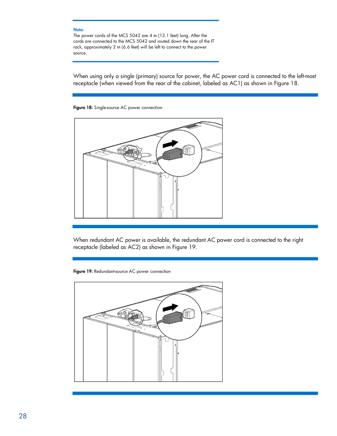 HP Modular Cooling System manual Single-source AC power connection 