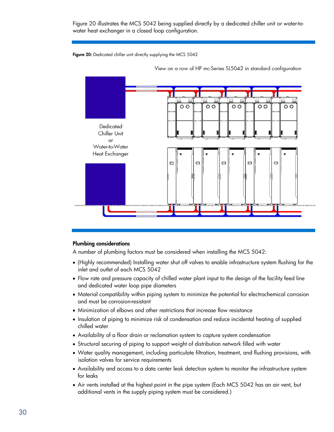 HP Modular Cooling System manual Dedicated chiller unit directly supplying the MCS 