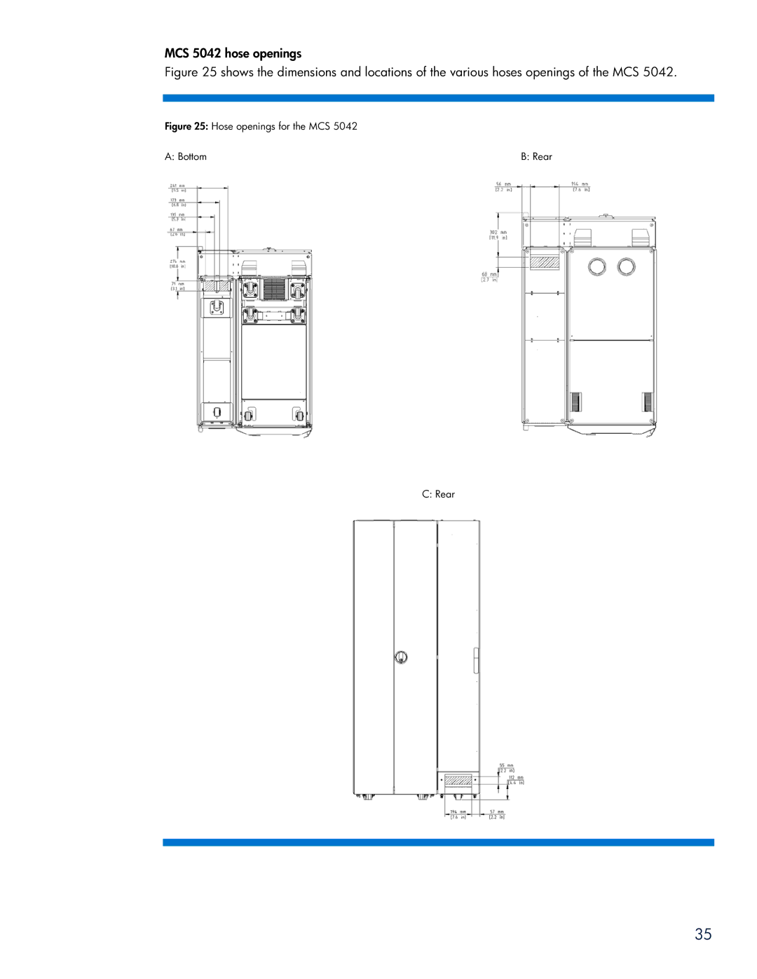 HP Modular Cooling System manual MCS 5042 hose openings 