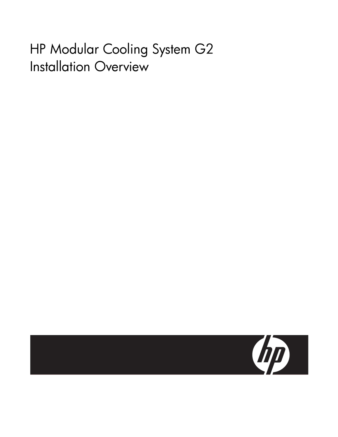 HP manual HP Modular Cooling System G2 Installation Overview 