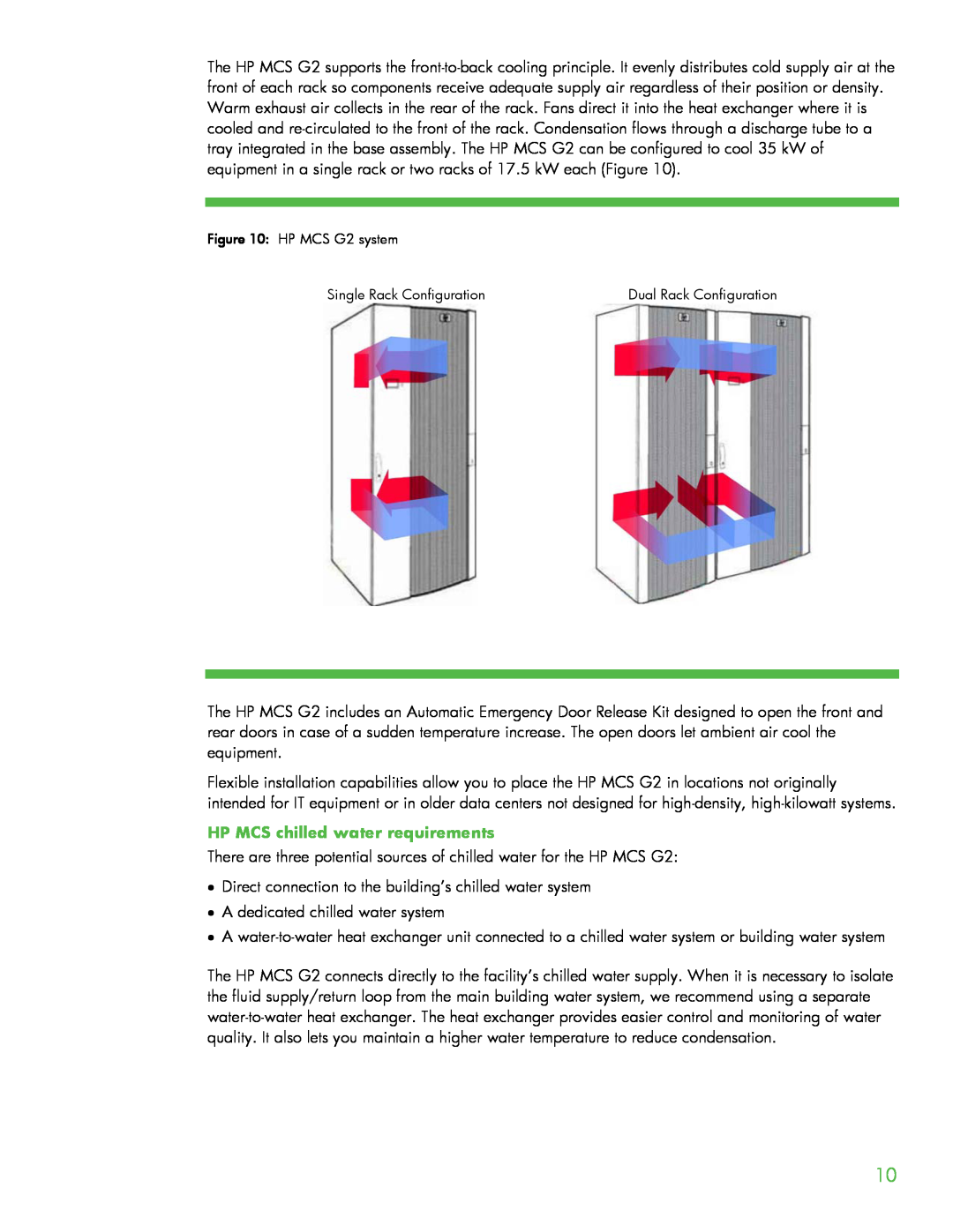 HP Modular Cooling System manual HP MCS chilled water requirements 