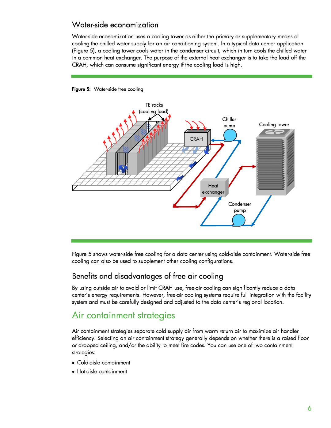 HP Modular Cooling System manual Air containment strategies, Water-side economization 