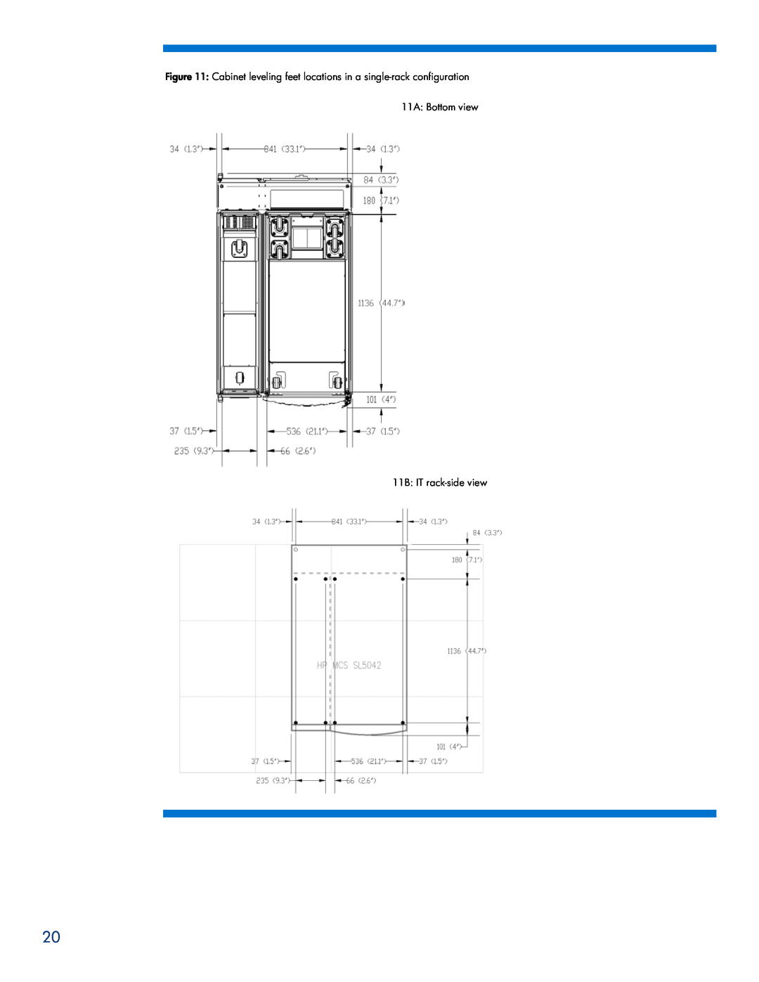 HP Modular Cooling System manual 11B IT rack-side view 