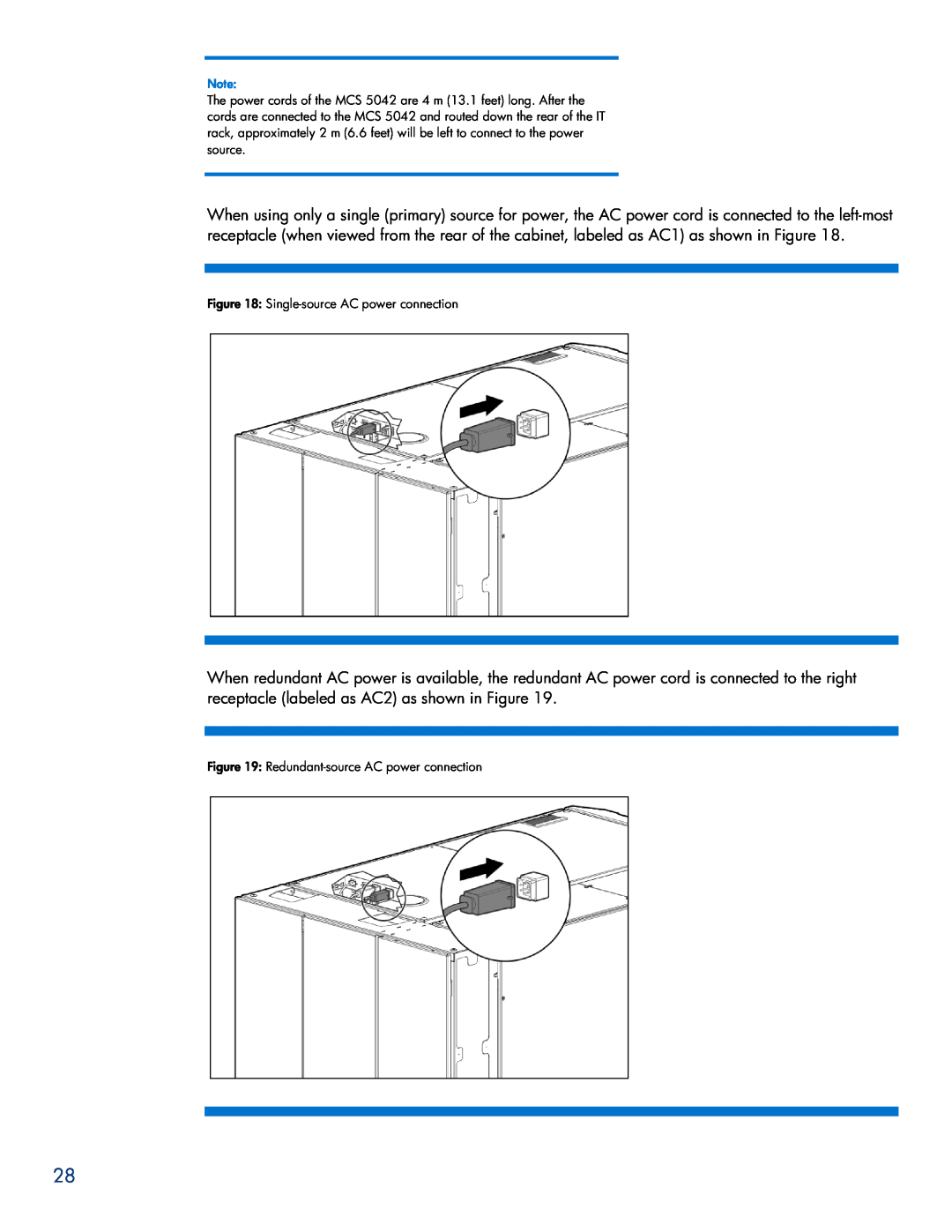 HP Modular Cooling System manual Single-source AC power connection 