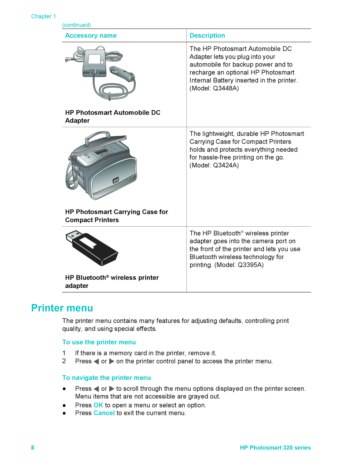 HP Mopier 320 manual Printer menu, To use the printer menu, To navigate the printer menu 