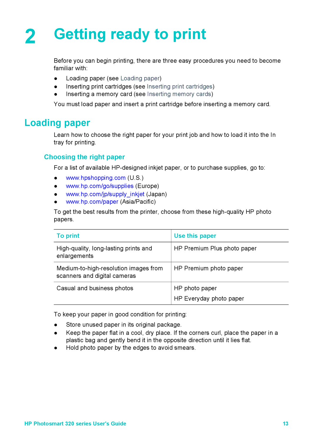 HP Mopier 320 manual Getting ready to print, Loading paper, Choosing the right paper, To print Use this paper 