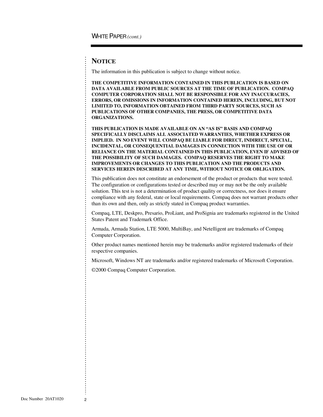 HP MP1800 manual White Paper 