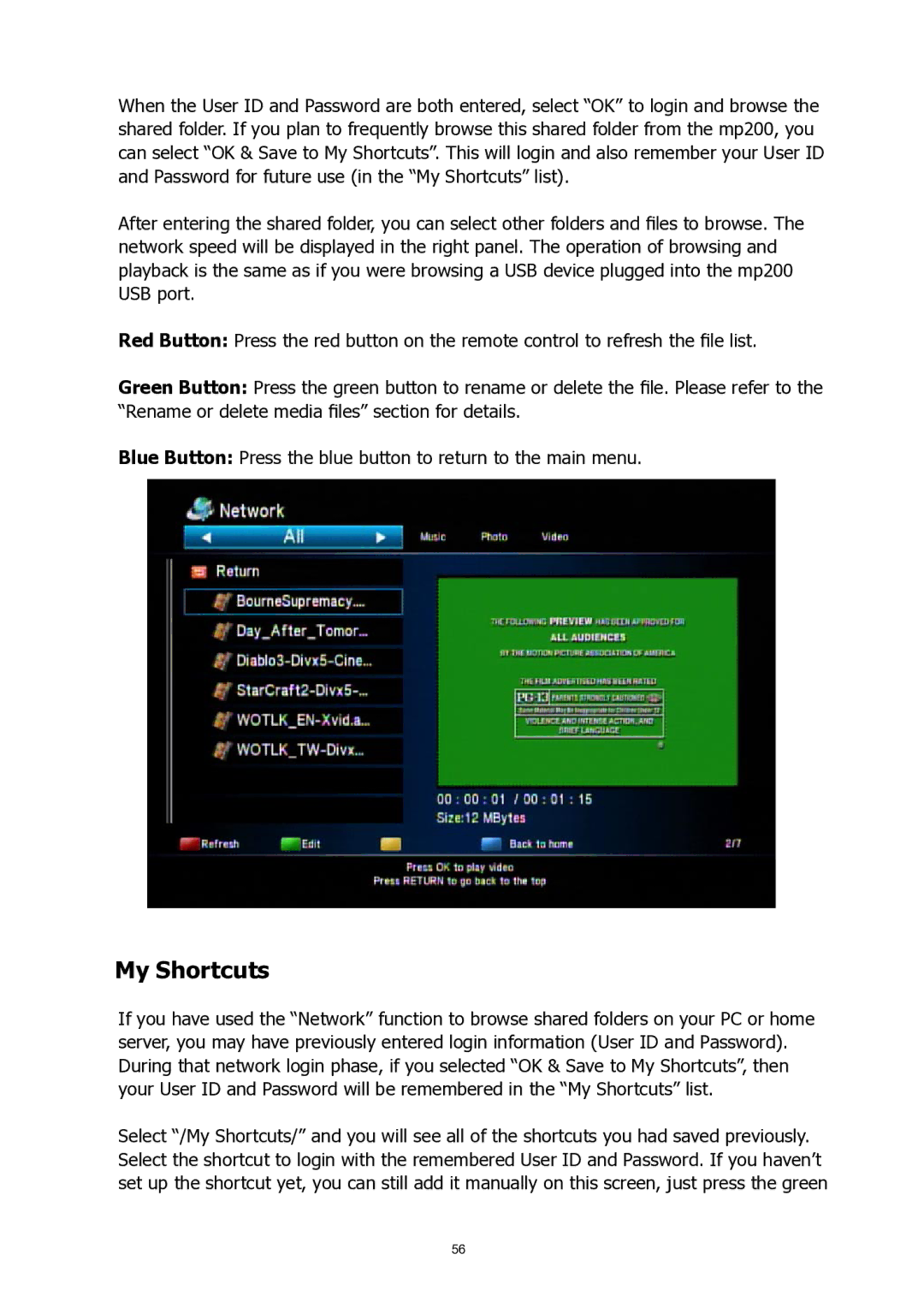 HP MP200 manual My Shortcuts 