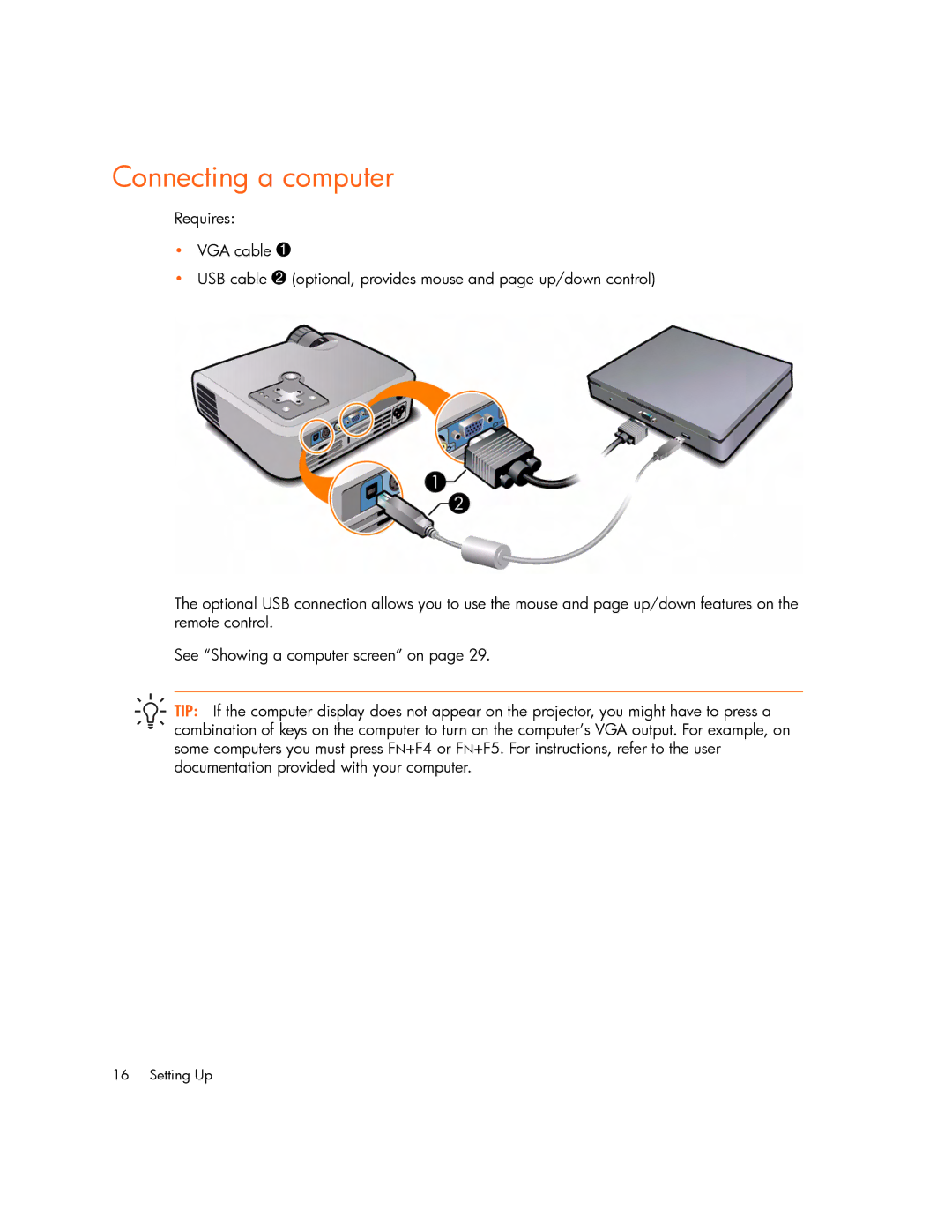 HP mp2215, mp2210 manual Connecting a computer 