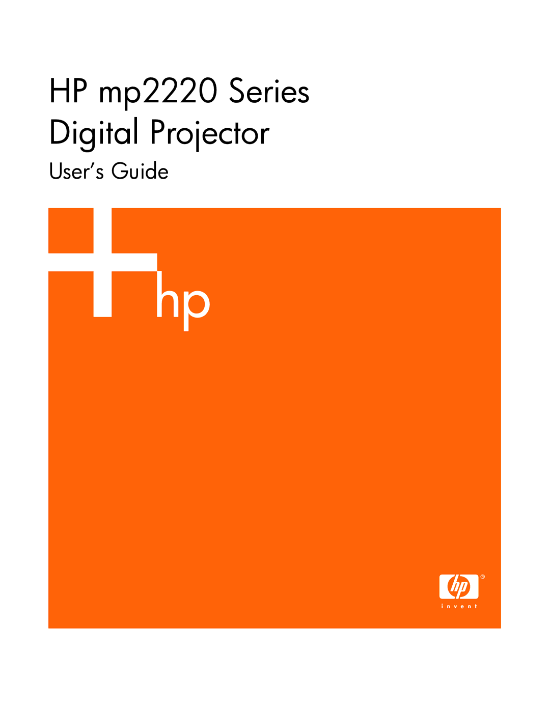 HP manual HP mp2220 Series Digital Projector 