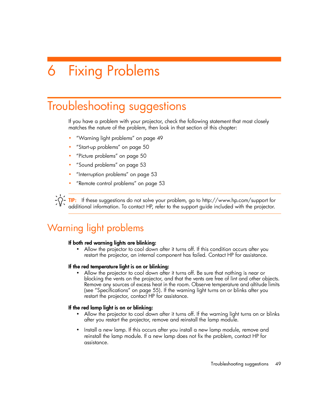 HP mp2220 manual Fixing Problems, Troubleshooting suggestions 