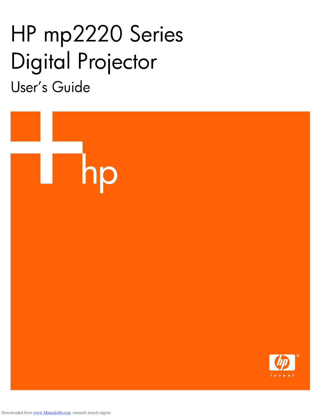 HP manual HP mp2220 Series Digital Projector 