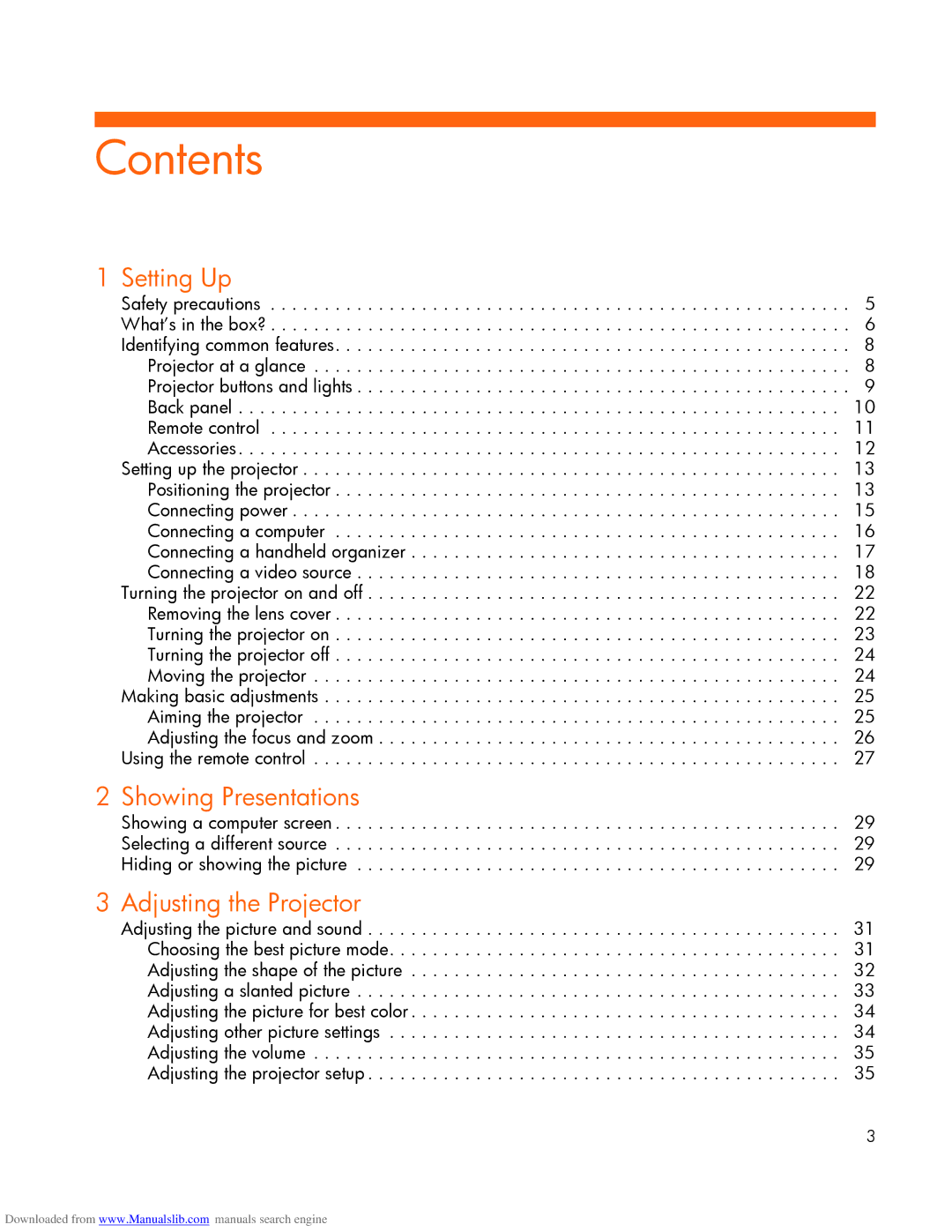 HP mp2220 manual Contents 