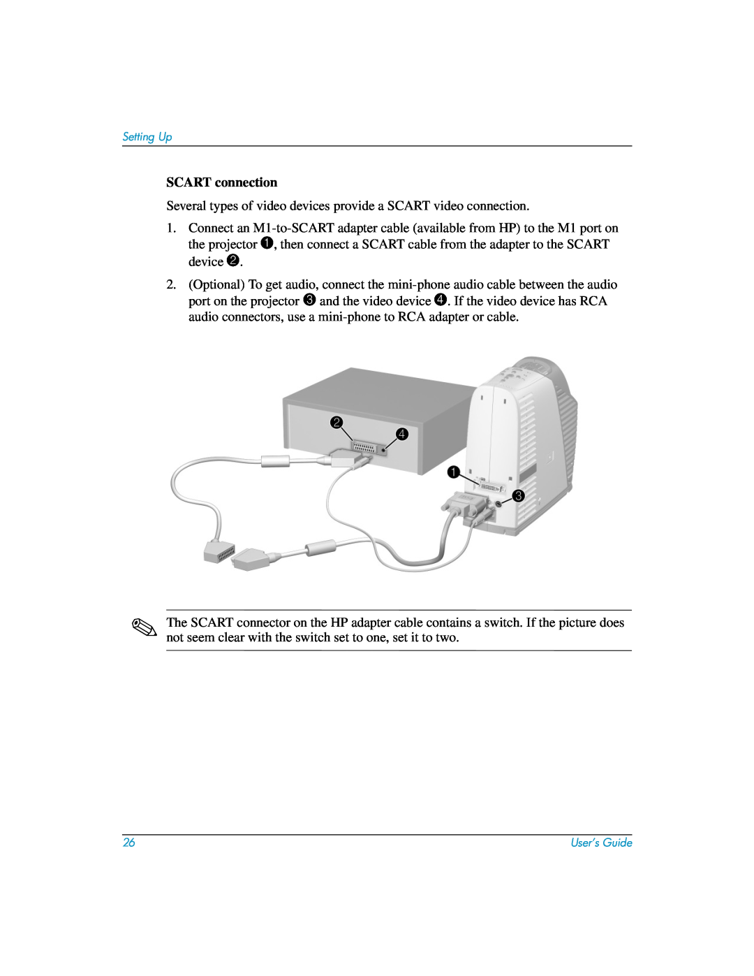 HP mp3135w manual SCART connection 