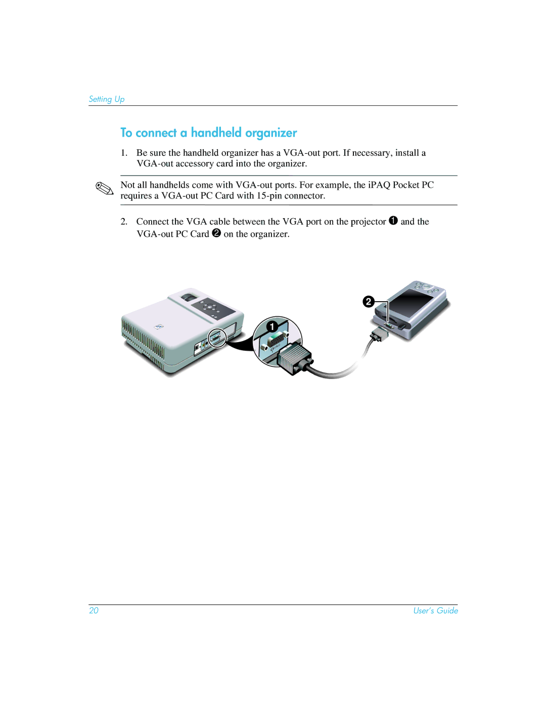 HP mp3222 manual To connect a handheld organizer 