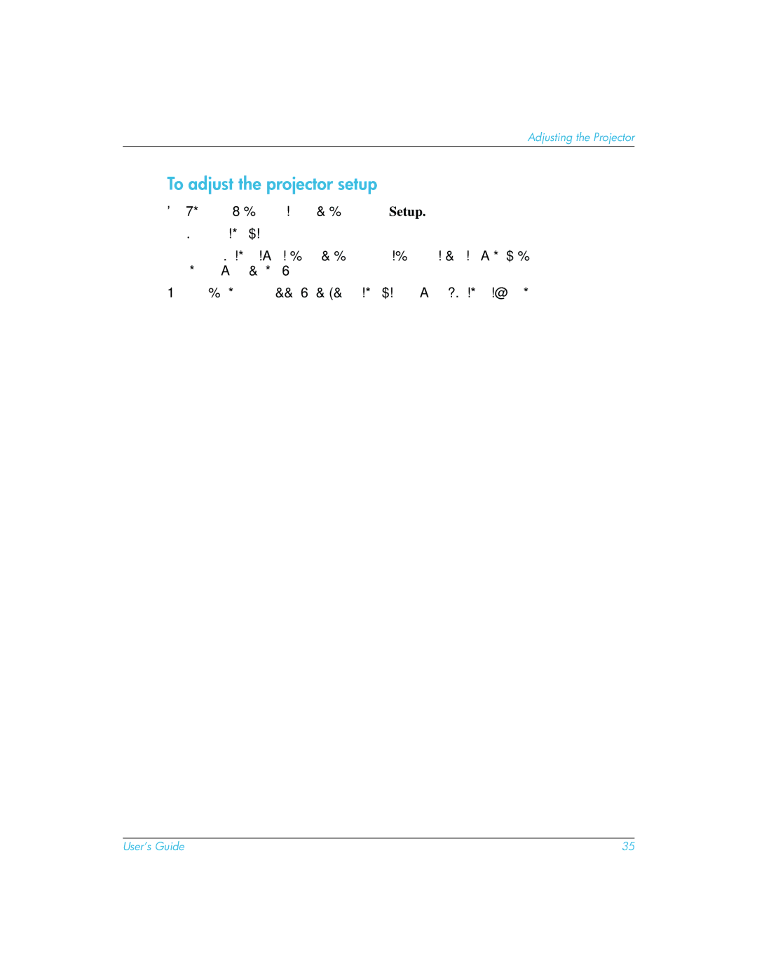 HP mp3222 manual To adjust the projector setup 