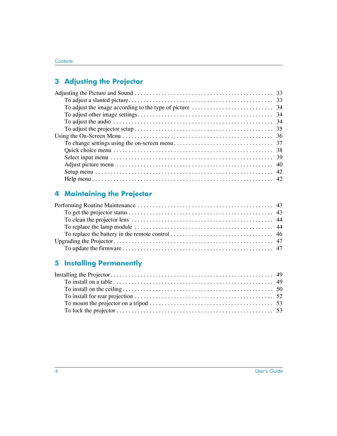 HP mp3222 manual Adjusting the Projector 