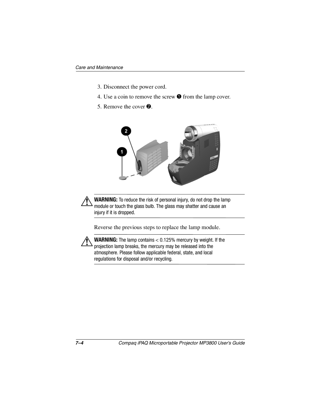 HP MP3800 manual Care and Maintenance 