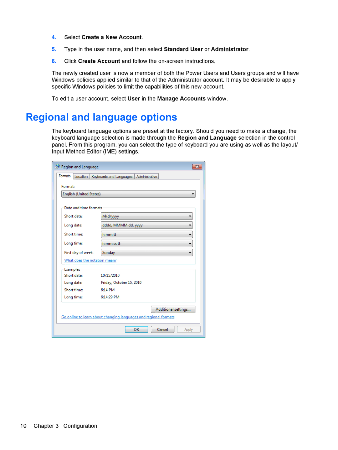 HP MP6 Base Model manual Regional and language options, Select Create a New Account 