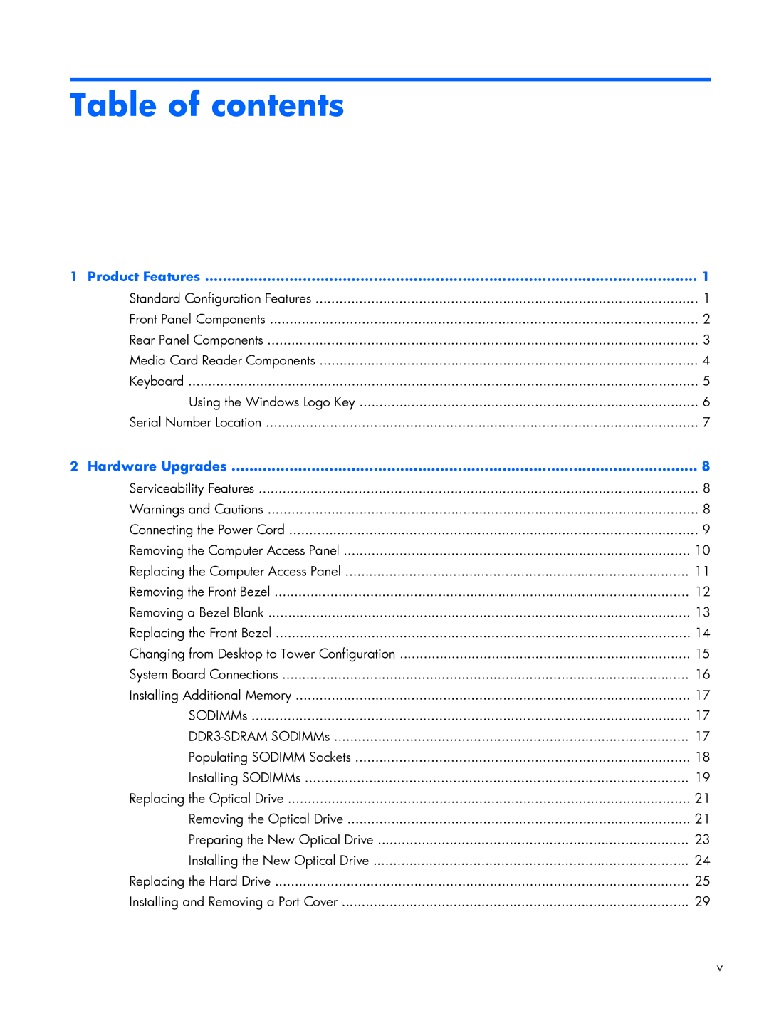 HP mp8200s manual Table of contents 