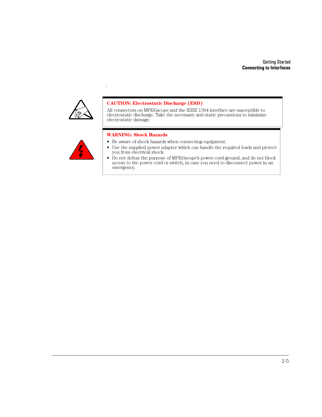 HP MPEGscope manual Getting Started Connecting to Interfaces 