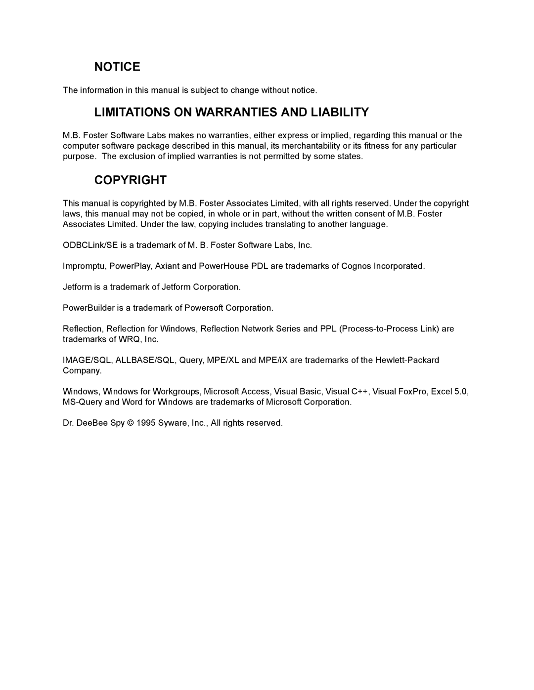 HP MPE/iX 6.x Operating System manual Limitations on Warranties and Liability 