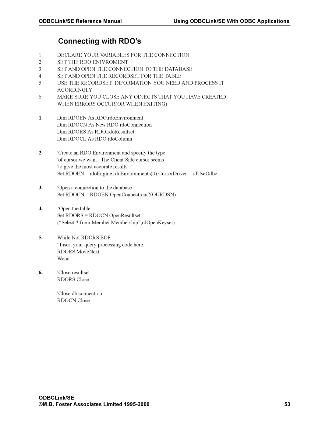 HP MPE/iX 6.x Operating System manual Connecting with RDO’s 