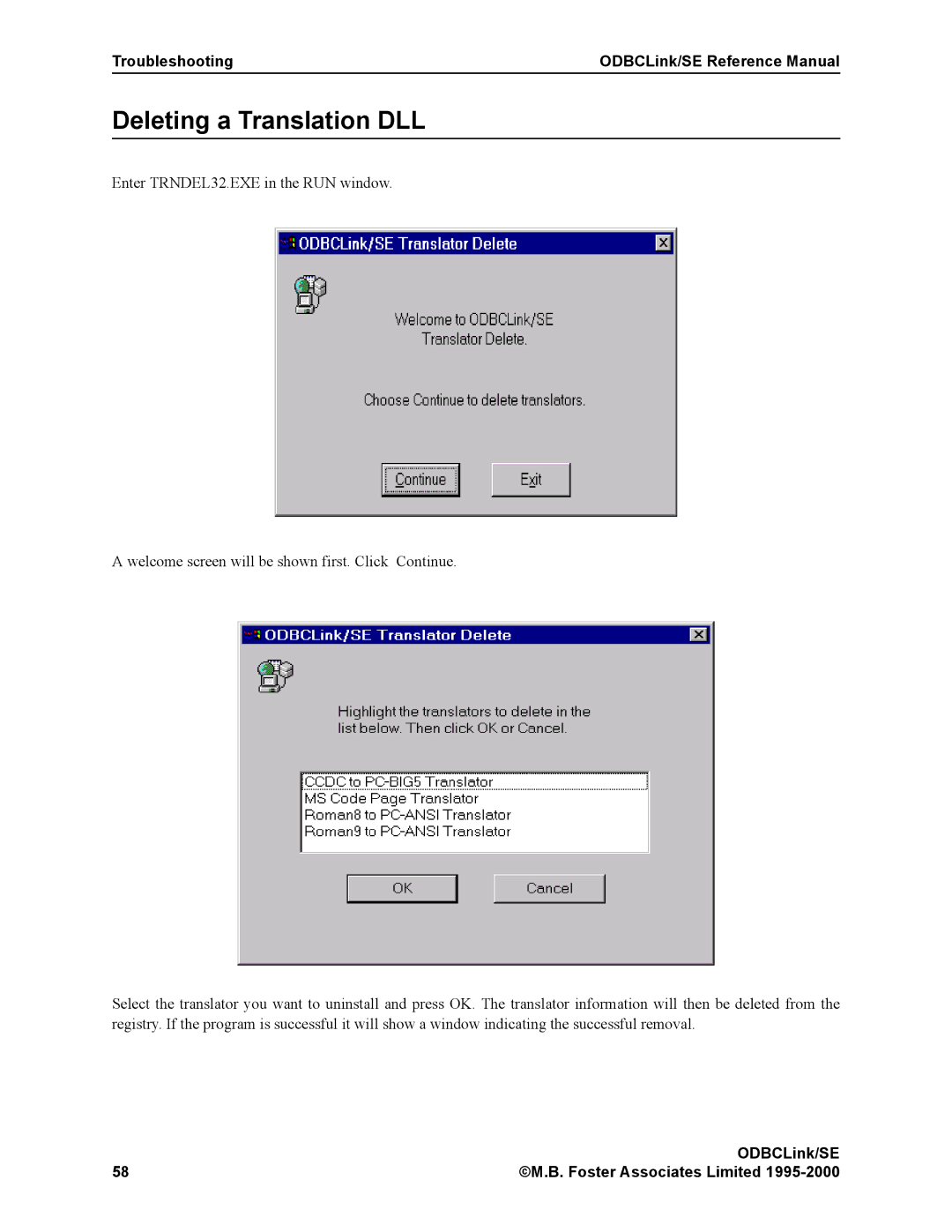 HP MPE/iX 6.x Operating System manual Deleting a Translation DLL 