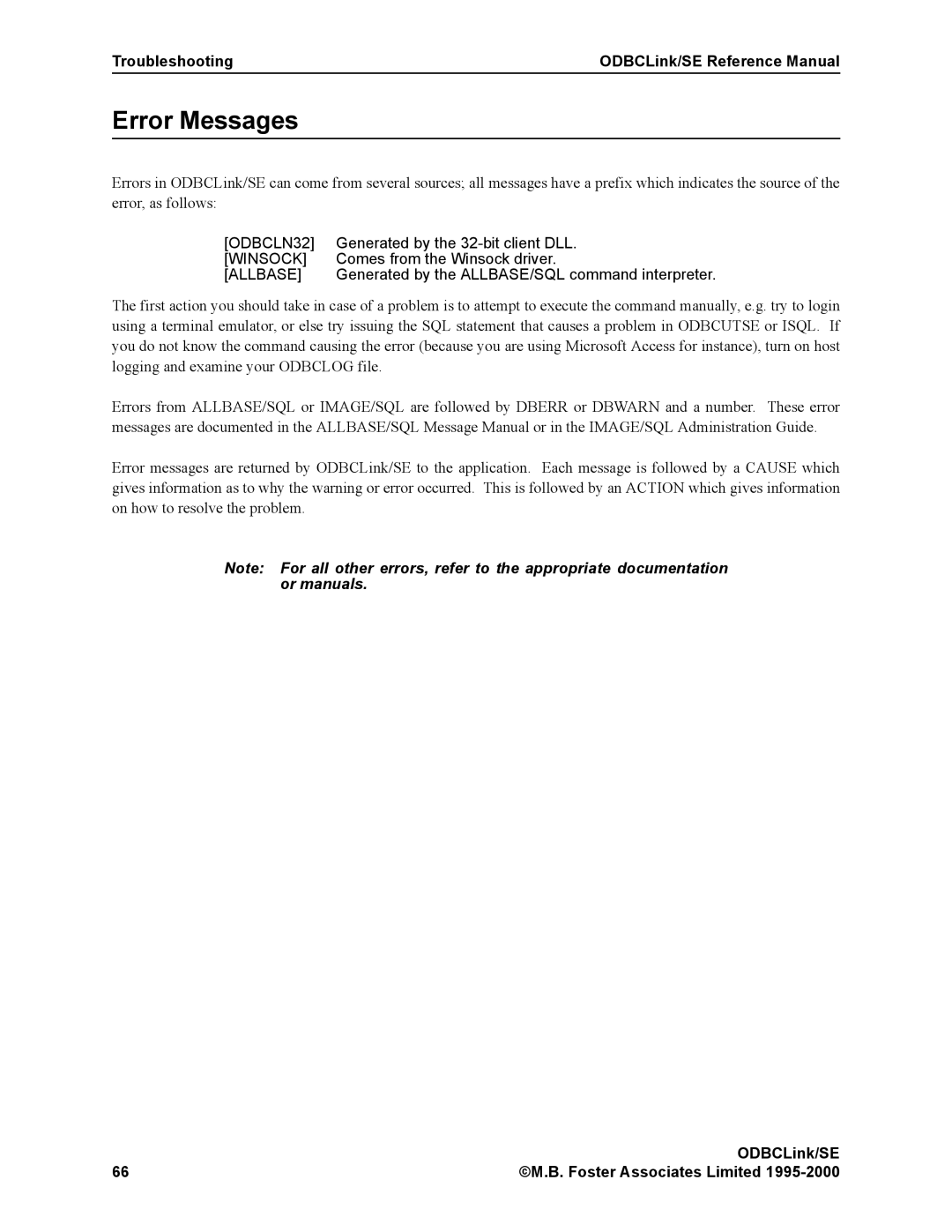 HP MPE/iX 6.x Operating System manual Error Messages, Generated by the 32-bit client DLL, Comes from the Winsock driver 