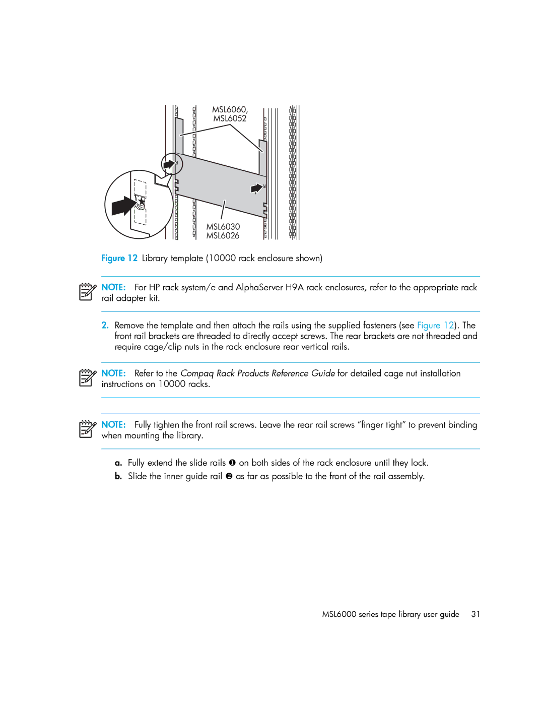 HP manual MSL6000 series tape library user guide 