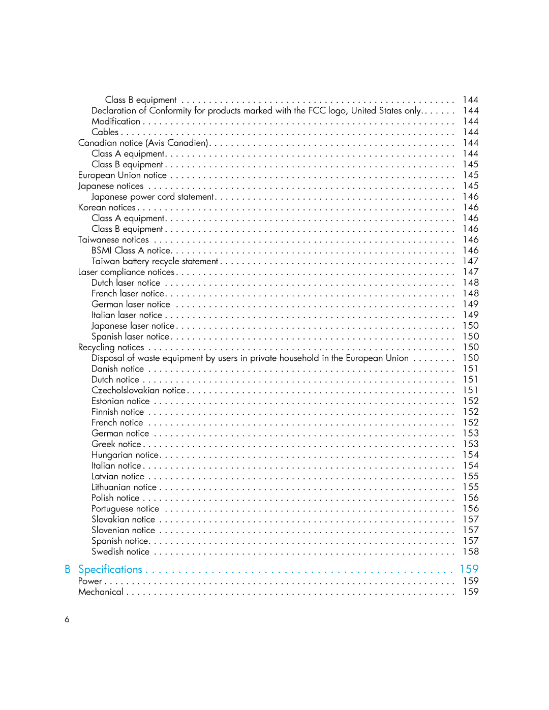 HP MSL6000 manual Specifications 