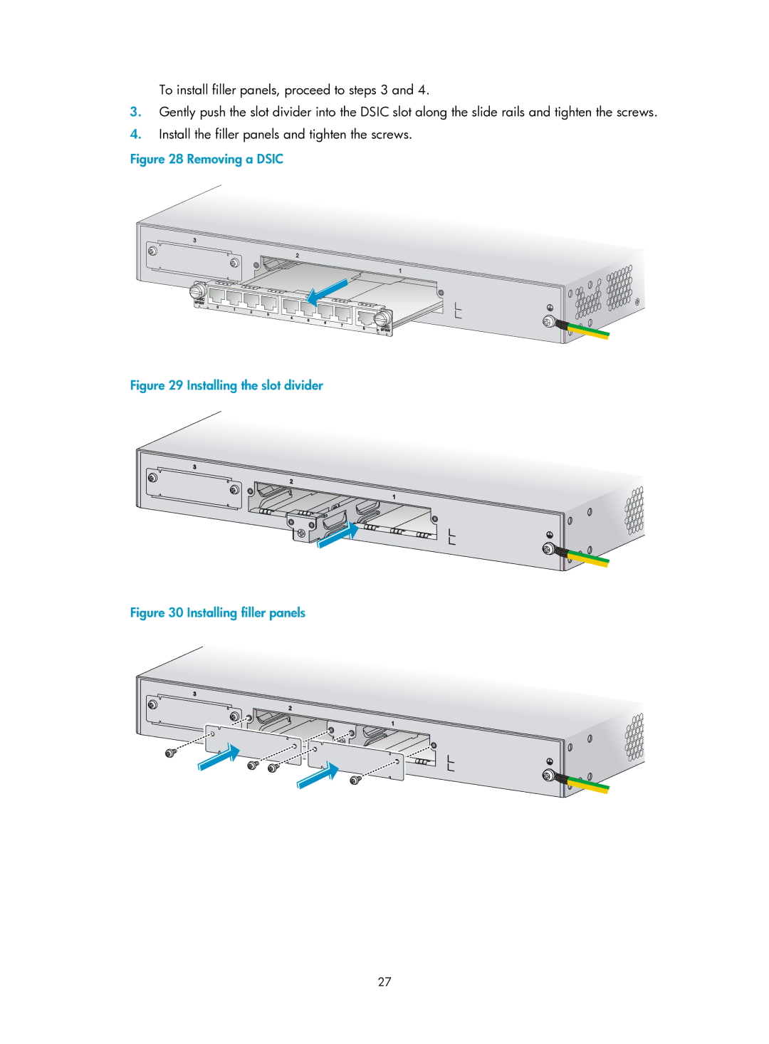 HP MSR1000 Router manual Removing a Dsic 