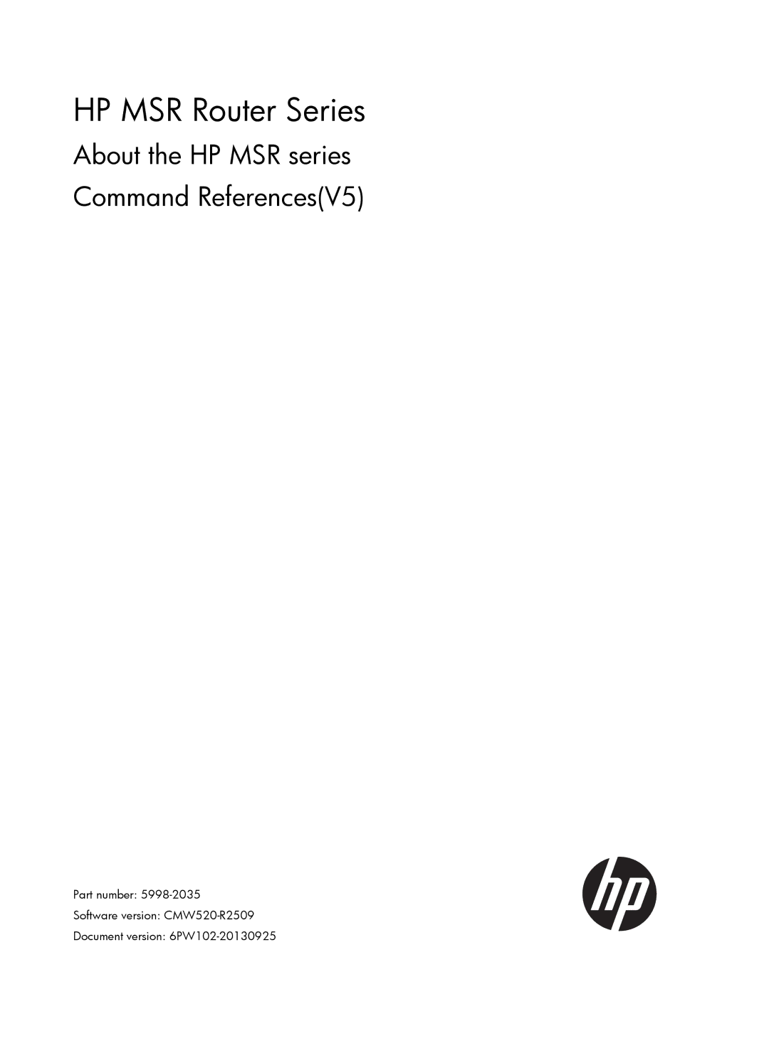 HP MSR20-1x manual HP MSR Router Series 