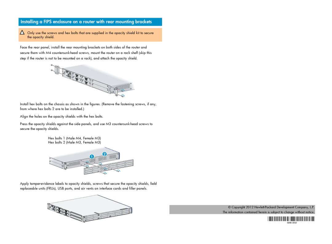 HP MSR30 manual 5998-3552 