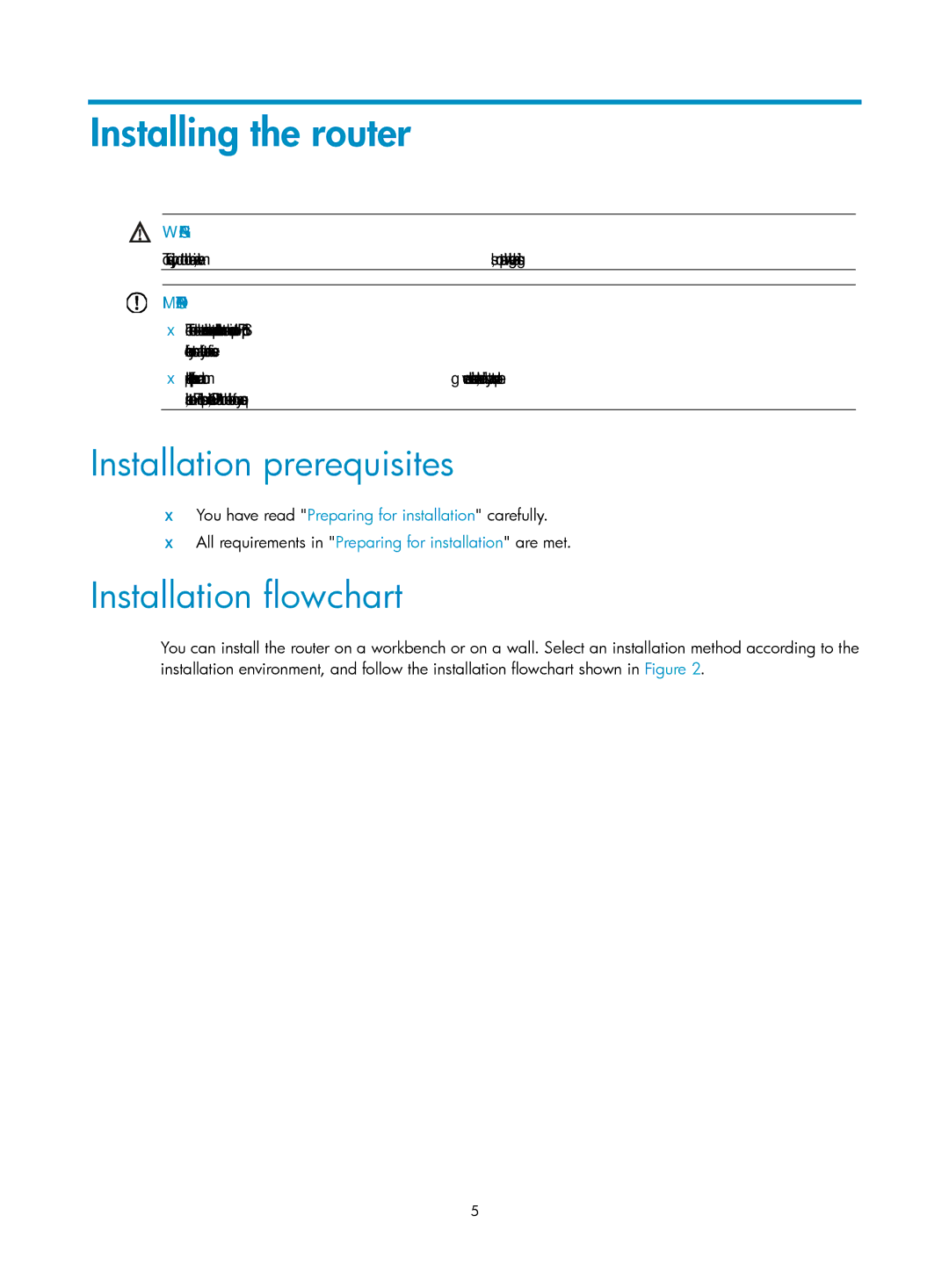 HP MSR93x Router manual Installation prerequisites, Installation flowchart 