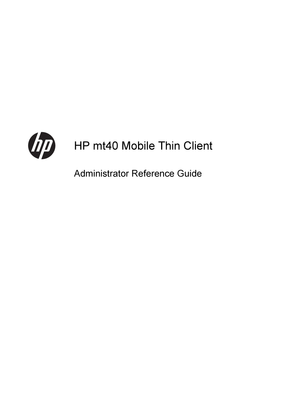 HP manual HP mt40 Mobile Thin Client 