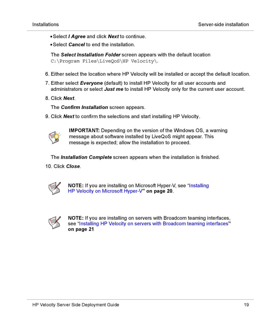 HP mt40 Mobile manual Confirm Installation screen appears 