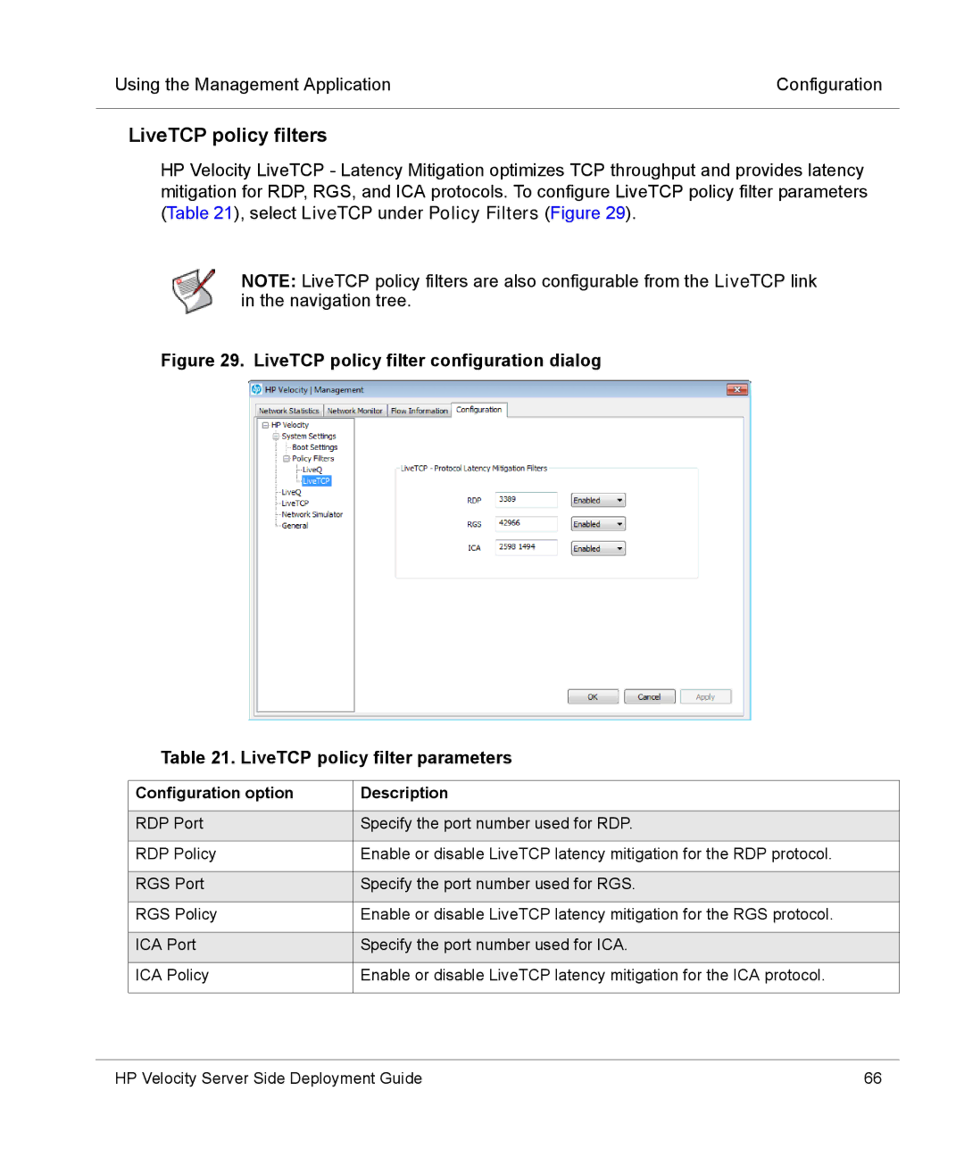 HP mt40 Mobile manual LiveTCP policy filters 