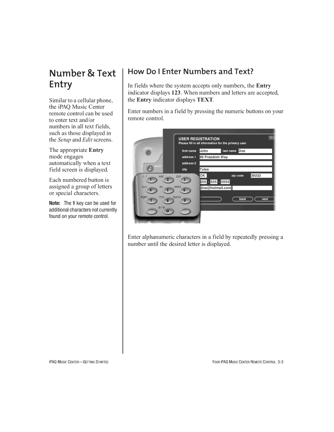 HP Music MC-1 manual Number & Text Entry, How Do I Enter Numbers and Text? 