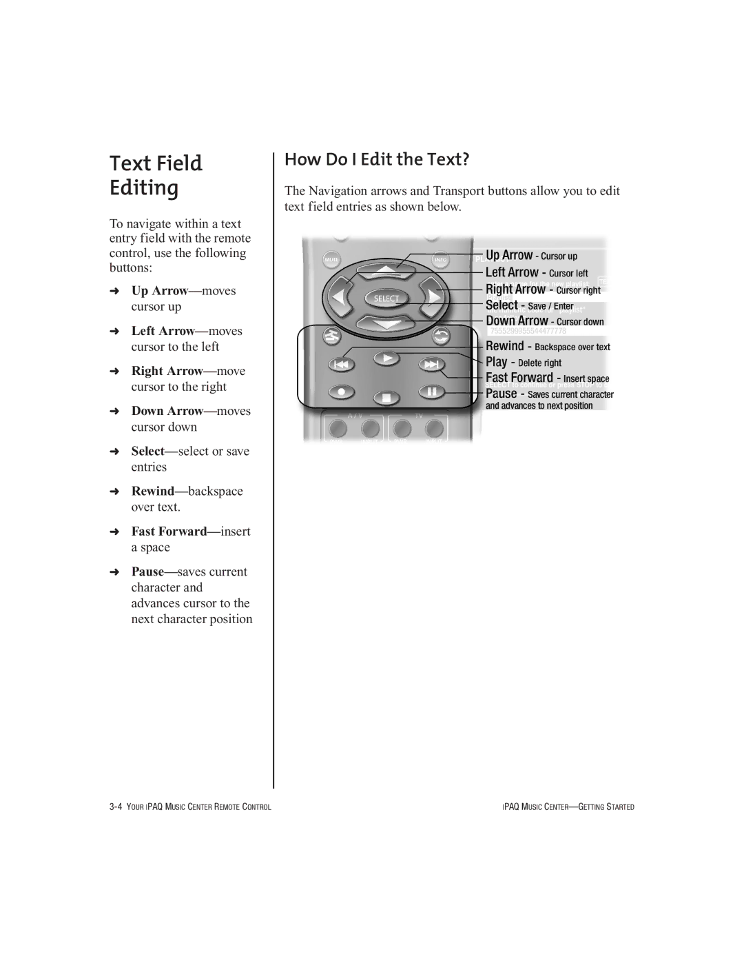 HP Music MC-1 manual Text Field Editing, How Do I Edit the Text? 