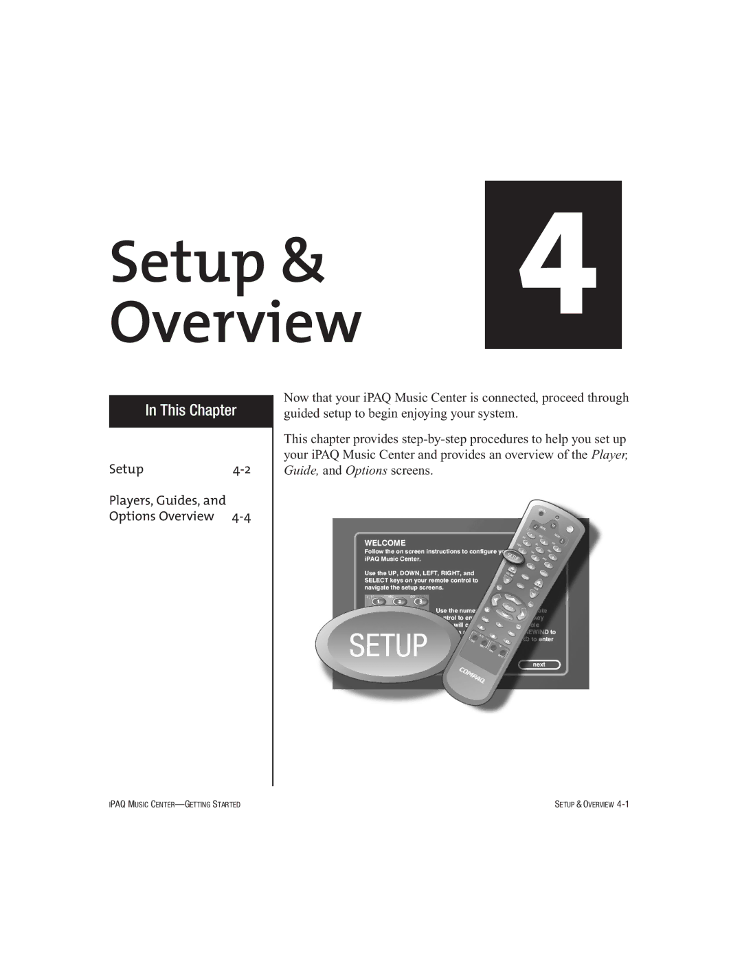 HP Music MC-1 manual Setup Overview 